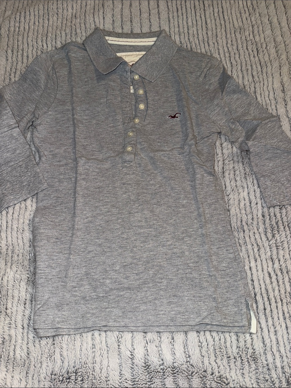 Hollister Heather Gray 3/4 Sleeve Polo